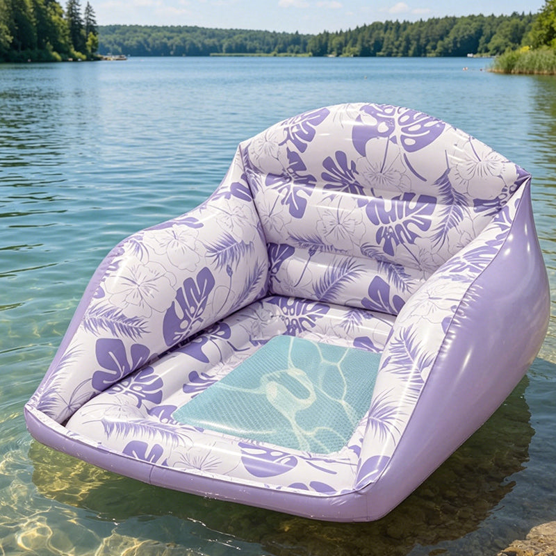 U-shaped Pool Float Ergonomic Chair Design, Mesh Seat, Inflatable, 2 Colors, Durable & Portable