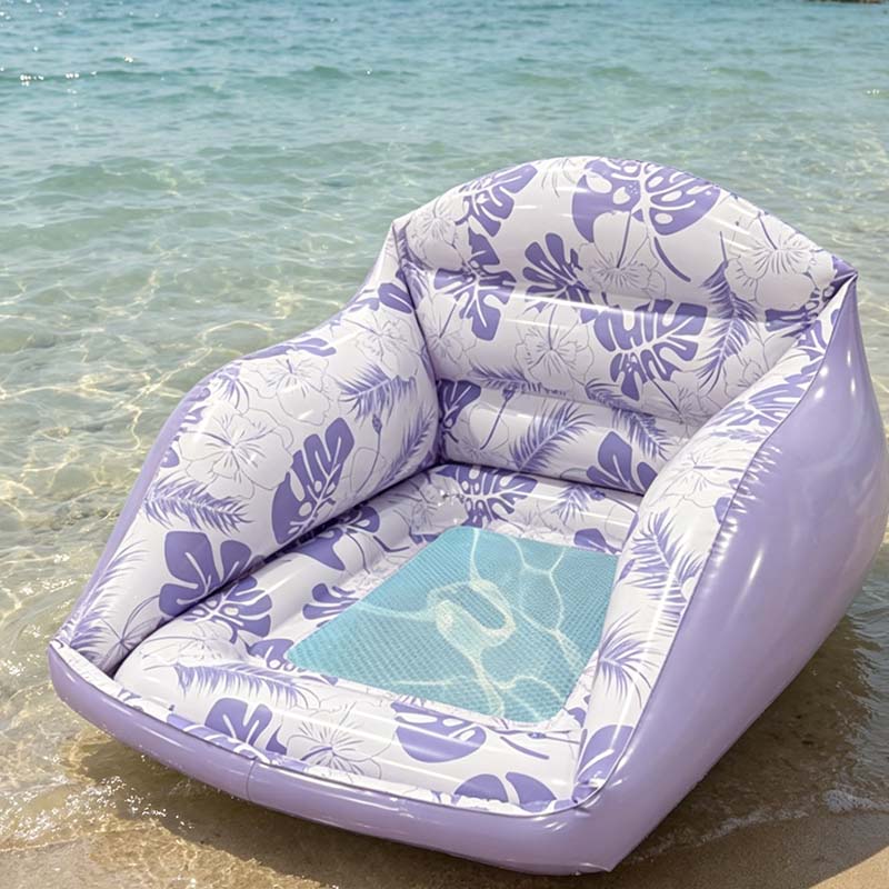 U-shaped Pool Float Ergonomic Chair Design, Mesh Seat, Inflatable, 2 Colors, Durable & Portable