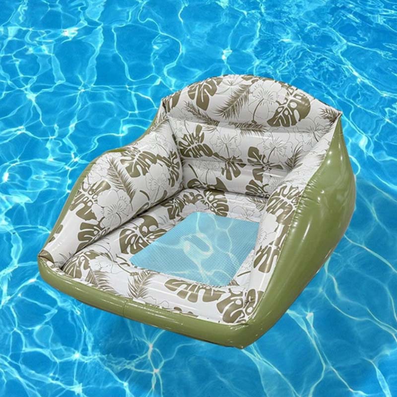 U-shaped Pool Float Ergonomic Chair Design, Mesh Seat, Inflatable, 2 Colors, Durable & Portable