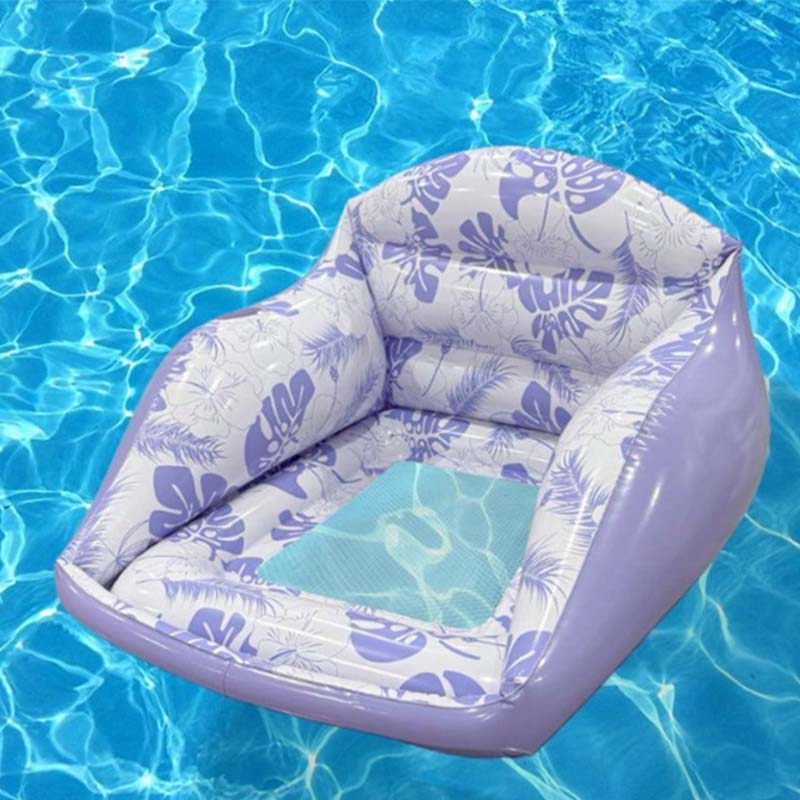 U-shaped Pool Float Ergonomic Chair Design, Mesh Seat, Inflatable, 2 Colors, Durable & Portable