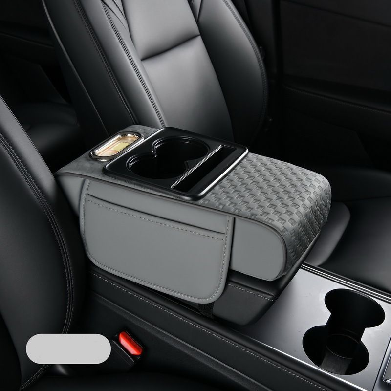 Coussin d'accoudoir de voiture, housse de console centrale 5 en 1 avec 2 sacs de rangement, porte-gobelet, emplacement pour boîte à mouchoirs, support pour téléphone pour berlines, accessoires de voiture, organisateurs intérieurs