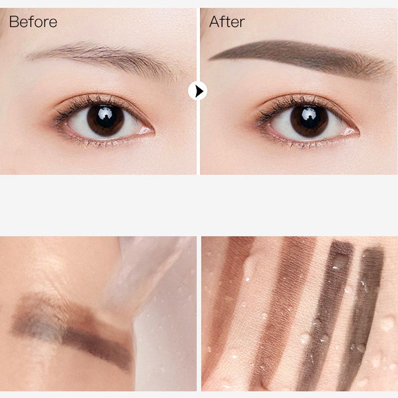 Tampon à sourcils instantané et ajustable avec poudre à sourcils bicolore