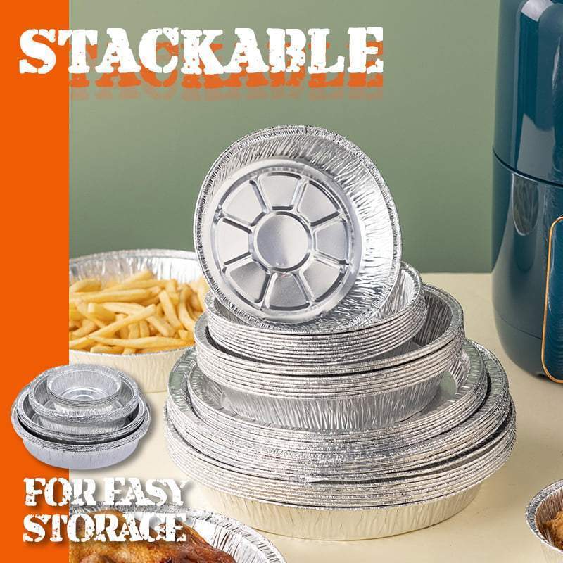 Heavy-Duty Oil-Resistant Round Aluminum Foil Containers
