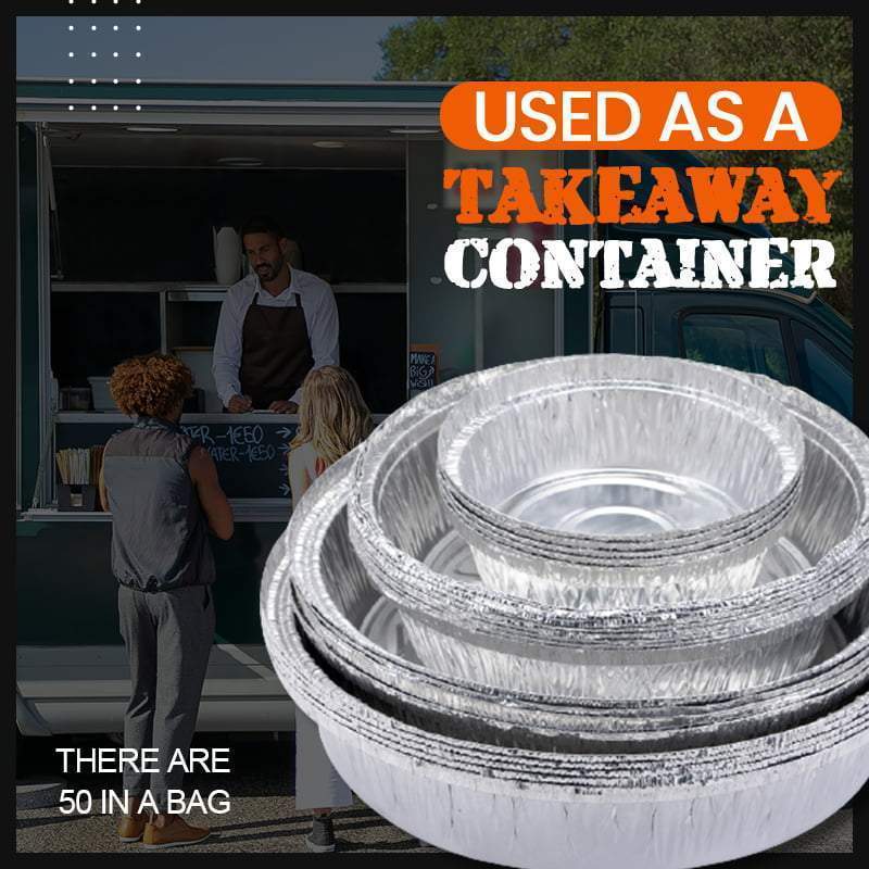 Heavy-Duty Oil-Resistant Round Aluminum Foil Containers