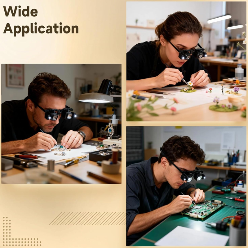 DE RÉDUCTION Loupe LED de précision pour électronique et artisanat, support réglable et zoom 10-20X, mains libres, éclairage puissant, idéale pour soudure, réparation horlogère ou peinture miniature