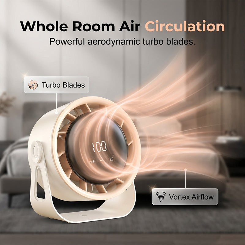 High-velocity suspended circulation fan, 100 speeds