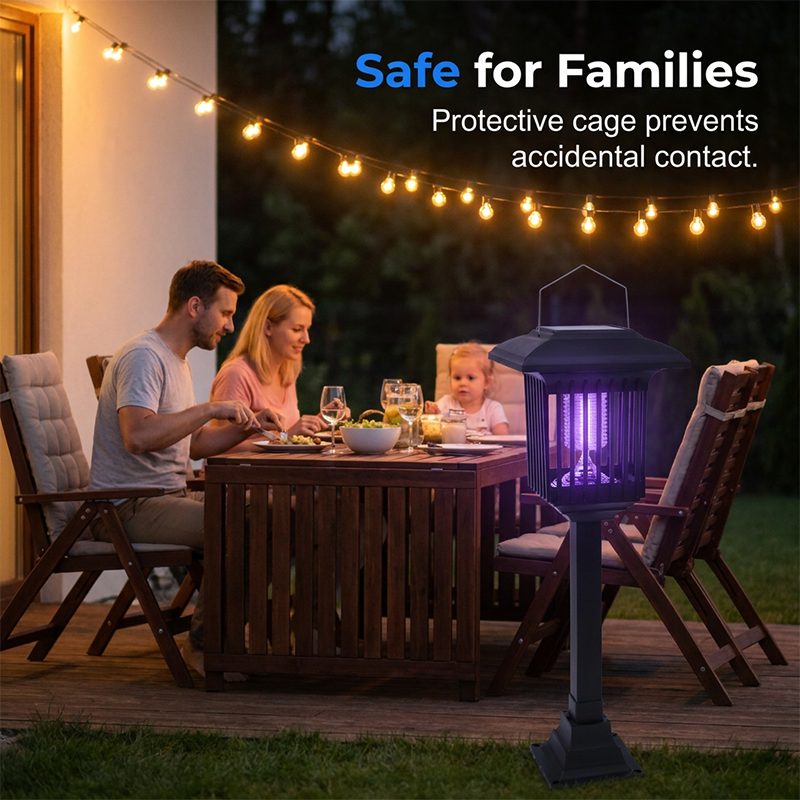 Appareil Anti-Moustiques Solaire Extérieur Double Éclairage (Violet/Blanc), Longue Autonomie, 4 Options, Idéal pour Jardin, Terrasse & Camping