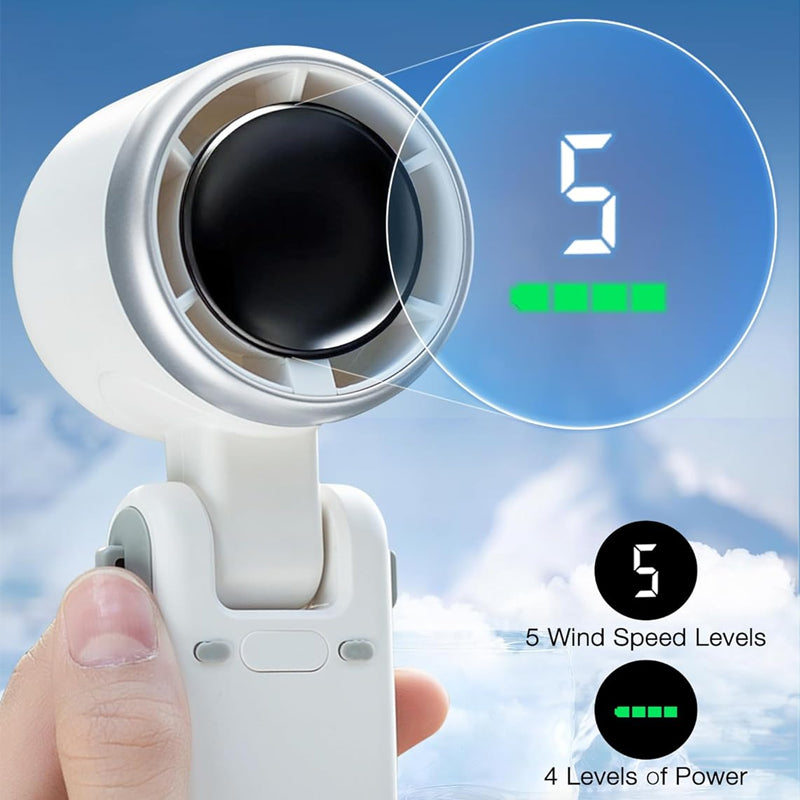 Ventilateur portable turbo 3-en-1 à 5 vitesses, autonomie de 24 h | Le cadeau idéal pour la fête des pères et pour les navetteurs