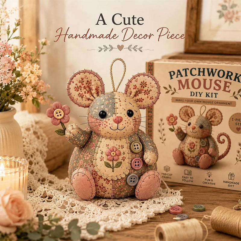 Vintage Handmade Mouse Shaped Sewing Kit Compact and Unique Design
