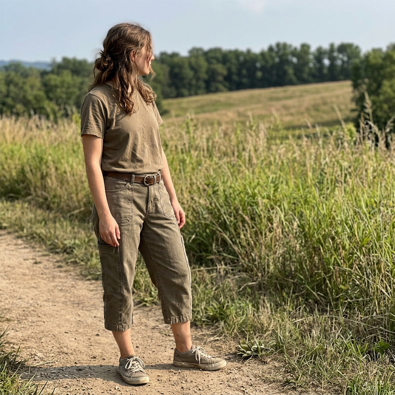 Pantalon cargo capri décontracté coupe ample, poches multiples, tissu respirant, 6 tailles, idéal pour l'été et le quotidien