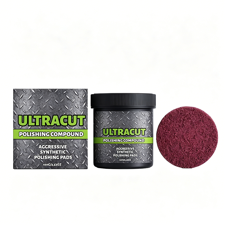 All-in-one polishing product for surface restoration, with pad