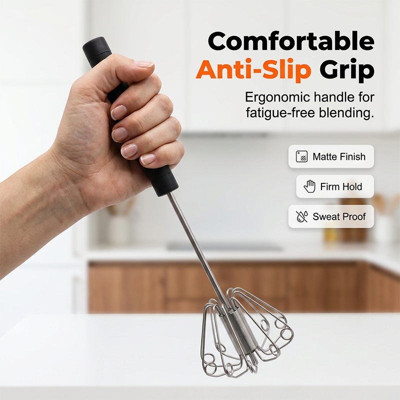 OFFRE LIMITÉE 57% DE RÉDUCTION Batteur à œufs manuel semi-automatique en acier inoxydable Fouette œufs, crème et pâte en secondes, Poignée ergonomique Parfait pour gâteaux, crêpes & desserts maison