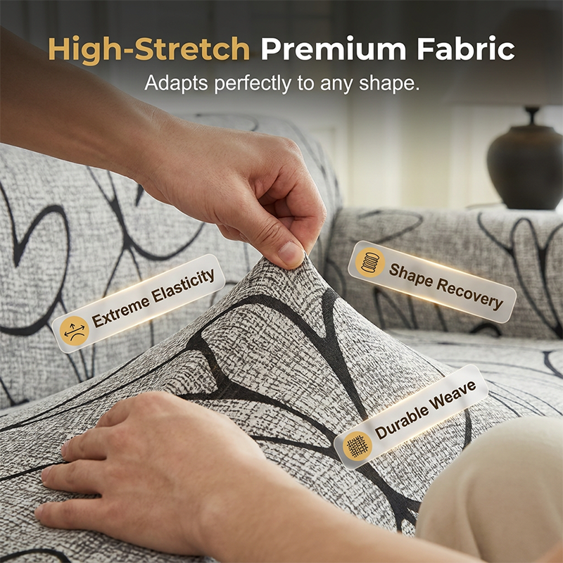 DE RDUCTION Housses de canapé universelles extensibles en tissu élastique avec fixation antidérapante