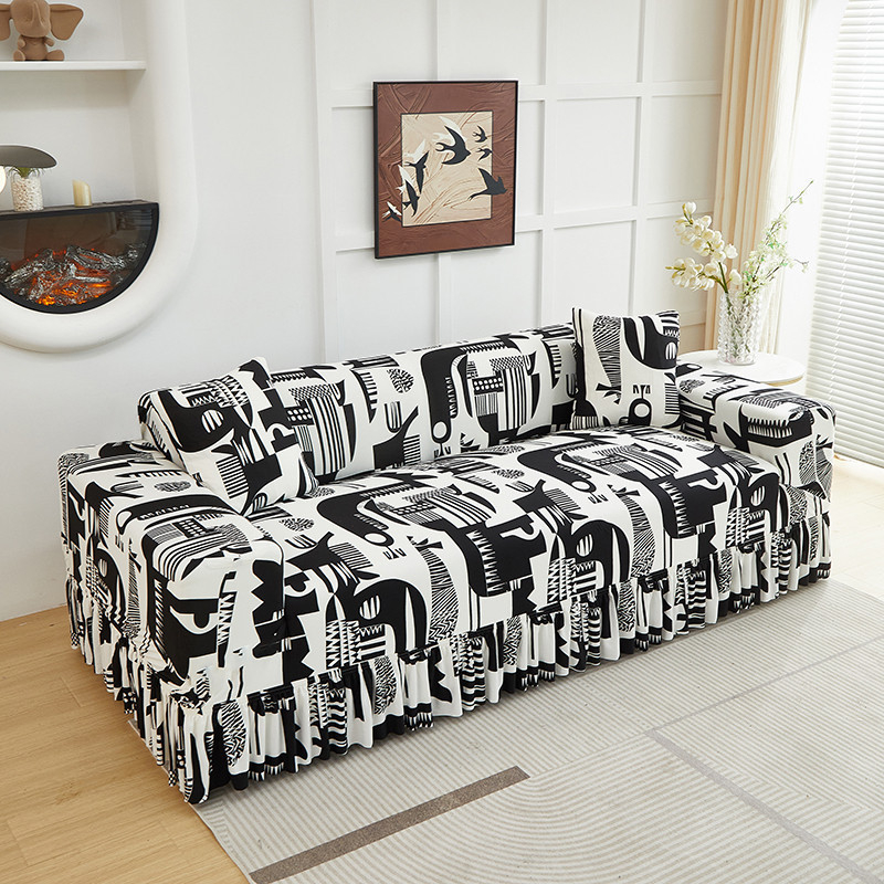 DE RDUCTION Housses de canapé universelles extensibles en tissu élastique avec fixation antidérapante