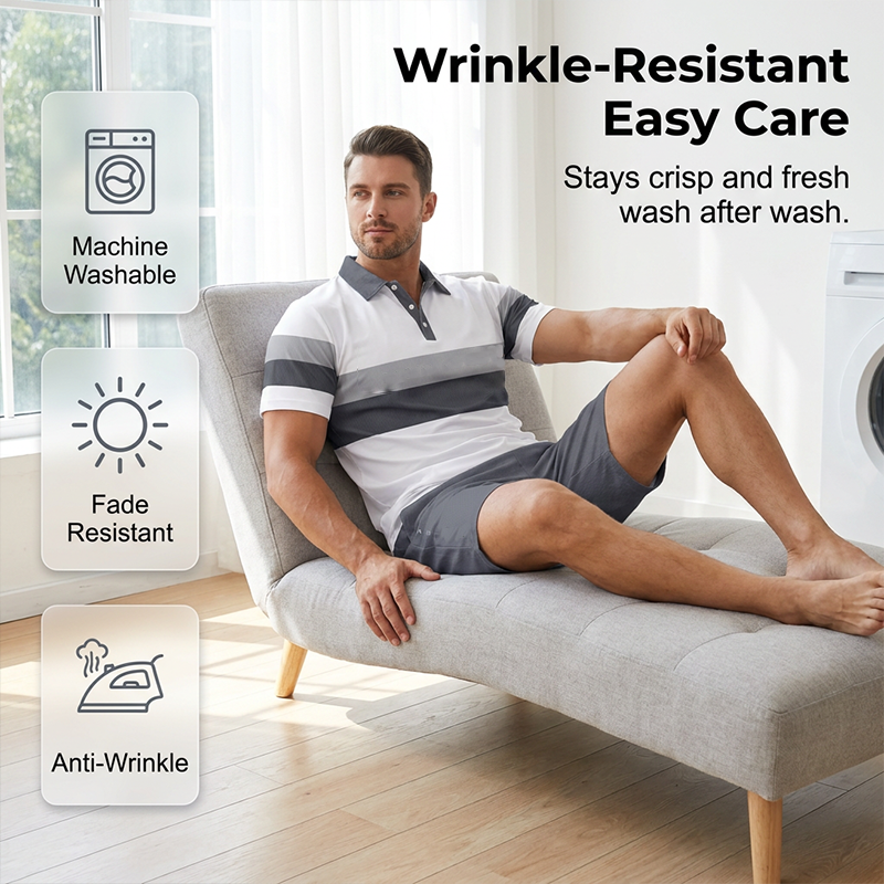 Ensemble 2 pièces chemise et short pour homme, imprimé numérique, tissu premium respirant, coupe athlétique, infroissable, 5 coloris, S-XL. 2 achetés = livraison gratuite.