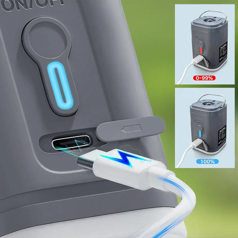 LIMITE 50% DE RÉDUCTION Pompe à air rechargeable pour camping, gonflage rapide, compacte, 5 embouts