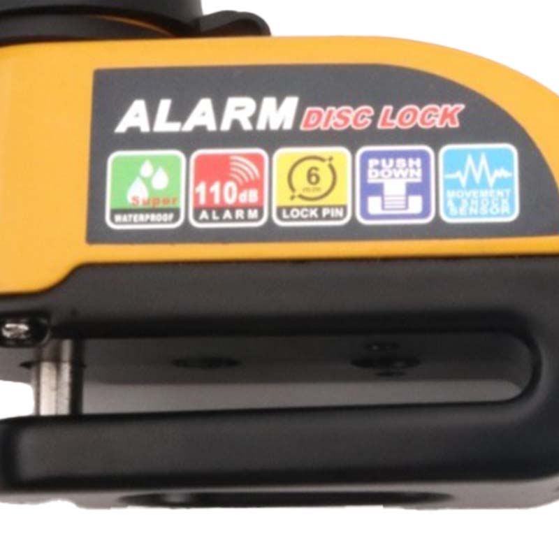 Antivol disque avec alarme, facile à utiliser et doté d'un système de verrouillage par simple pression. Sécurité robuste et étanche.