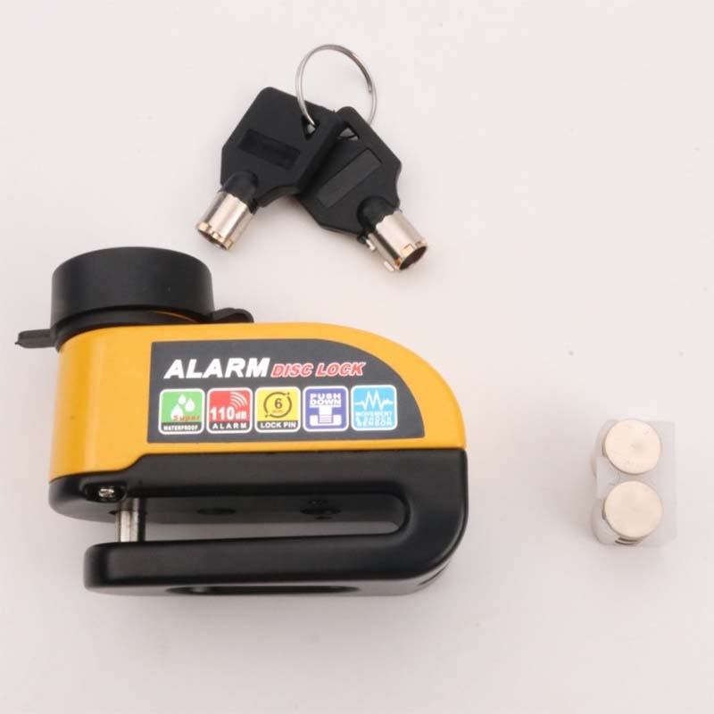 Antivol disque avec alarme, facile à utiliser et doté d'un système de verrouillage par simple pression. Sécurité robuste et étanche.