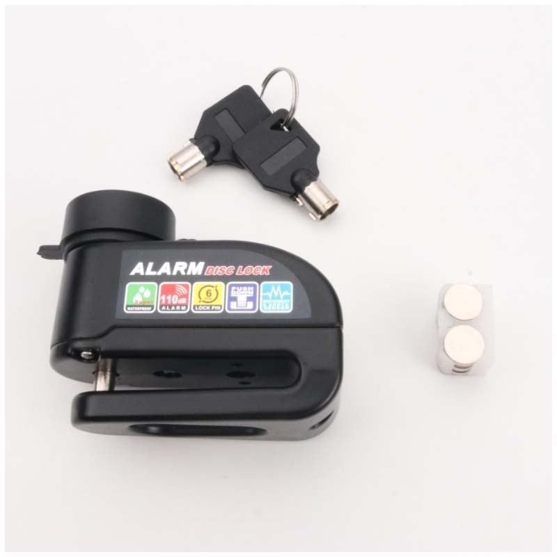 Antivol disque avec alarme, facile à utiliser et doté d'un système de verrouillage par simple pression. Sécurité robuste et étanche.