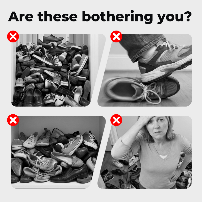 Organisateur de chaussures suspendu pour porte, jusqu'à 36 paires, métal robuste et stable, étagères inclinées antidérapantes pour talons, bottes et baskets, installation sans outils en quelques secondes, 3 coloris, 4-8-12 niveaux
