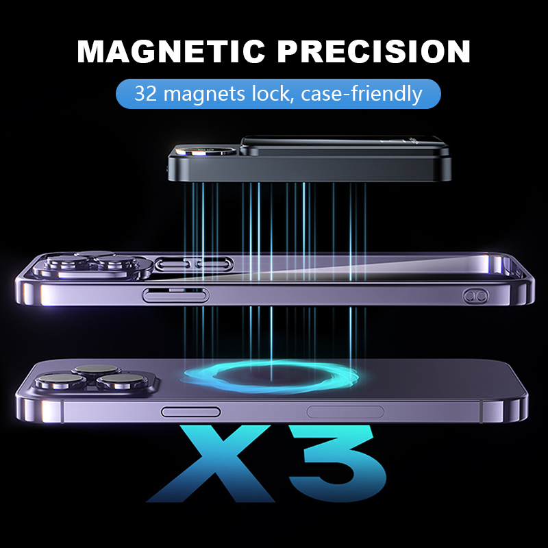 Batterie externe magnétique 22,5 W, mince, charge 3 appareils à la fois