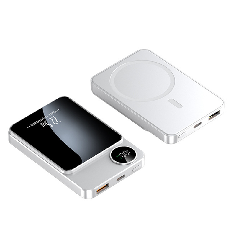 Batterie externe magnétique 22,5 W, mince, charge 3 appareils à la fois