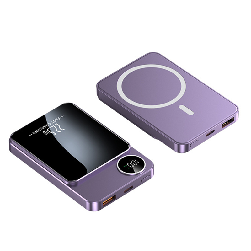 Batterie externe magnétique 22,5 W, mince, charge 3 appareils à la fois
