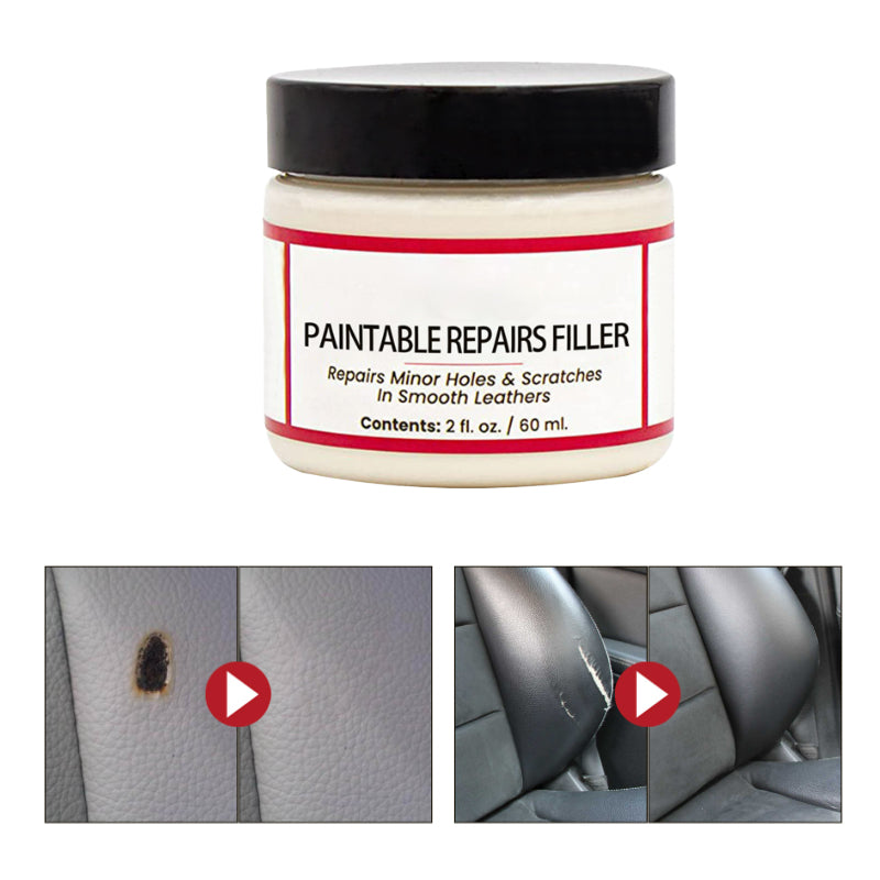 Pâte réparatrice cuir anti-rayures : comble les dommages, restaure canapés, sièges, chaussures sans laisser de traces.