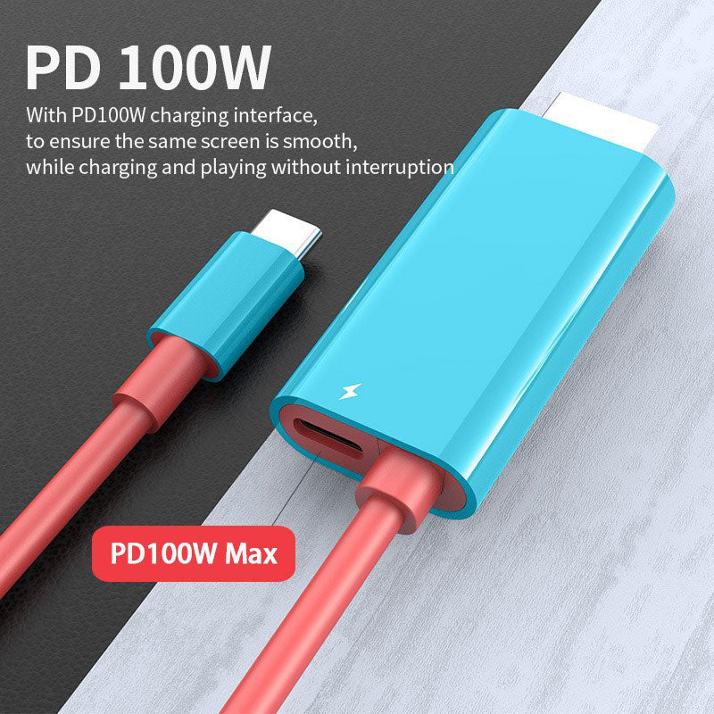 Câble adaptateur USB-C vers HDMI pour console de jeu, affichage HD instantané, plug-and-play sans pilote