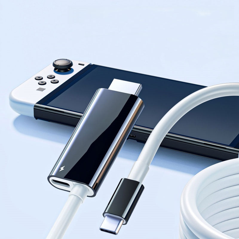 Câble adaptateur USB-C vers HDMI pour console de jeu, affichage HD instantané, plug-and-play sans pilote