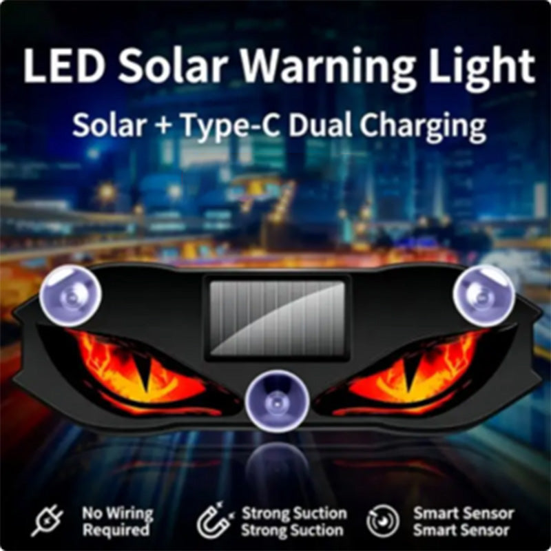 Feu d'avertissement LED à énergie solaire pour voiture - 50 % de réduction. Alimenté par énergie solaire, résistant aux intempéries, activation automatique à la tombée de la nuit pour plus de sécurité sur le bord de la route.