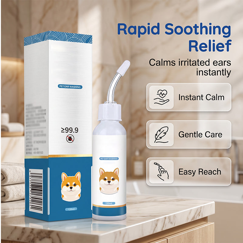 Gentle cleansing solution for pet ears