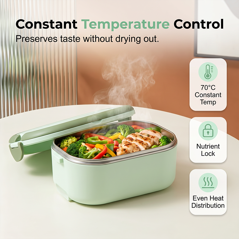Lunch box électrique portable Chauffe rapide sans vapeur, branchez et dégustez, idéale pour le travail, l'université ou les chantiers