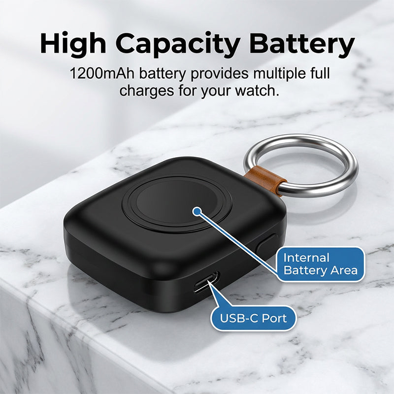 Portable keychain charger for smartwatches