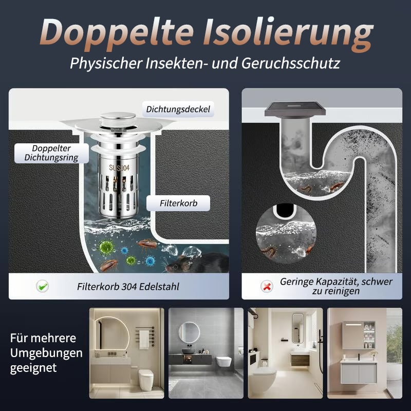 Passoire universelle rétractable pour évier en acier inoxydable