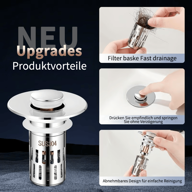 Passoire universelle rétractable pour évier en acier inoxydable