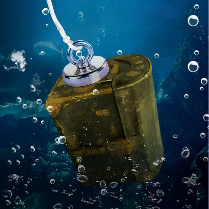 KIT DE RÉCUPÉRATION Aimant de sauvetage pour eaux profondes. Grande puissance de traction, résistant à la rouille et durable. Idéal pour la chasse au trésor et la récupération sous-marine.