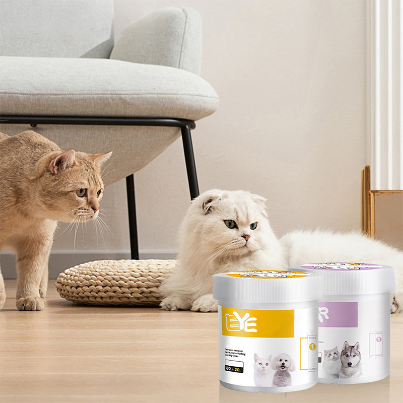 1 acheté 1 offert Lingettes nettoyantes yeux et oreilles à base de plantes, sans parfum, nettoient en douceur les yeux et les oreilles de votre compagnon à quatre pattes