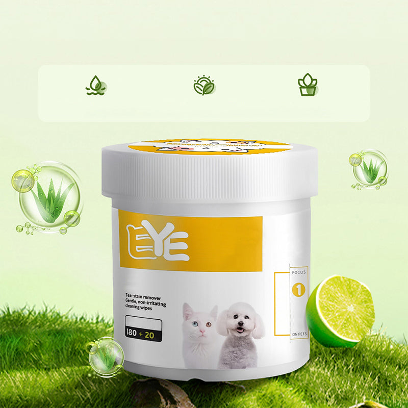 1 acheté 1 offert Lingettes nettoyantes yeux et oreilles à base de plantes, sans parfum, nettoient en douceur les yeux et les oreilles de votre compagnon à quatre pattes