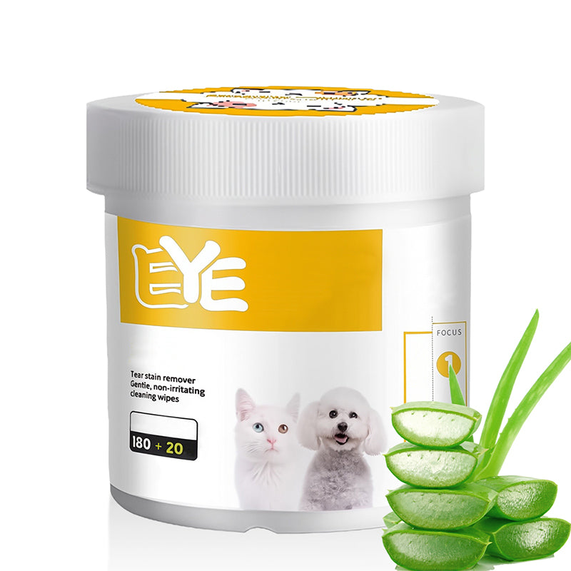 1 acheté 1 offert Lingettes nettoyantes yeux et oreilles à base de plantes, sans parfum, nettoient en douceur les yeux et les oreilles de votre compagnon à quatre pattes