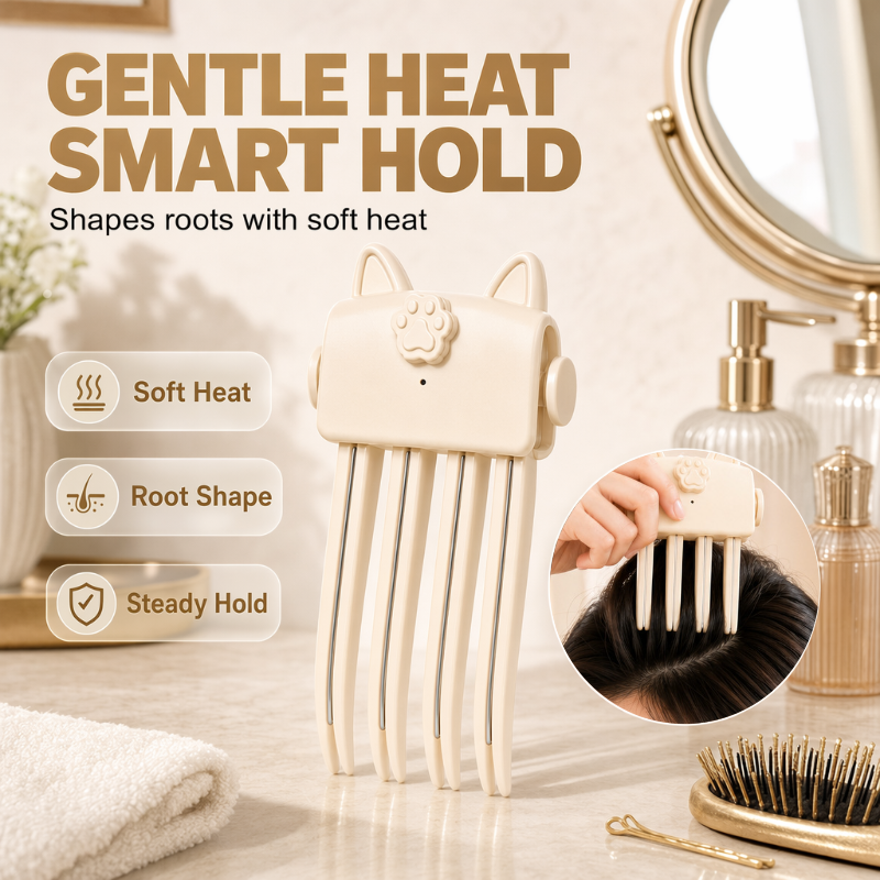Wireless Heated Volumizing Hair Iron for Roots, Portable Travel Hair Styling Tool for Fine Flat Hair