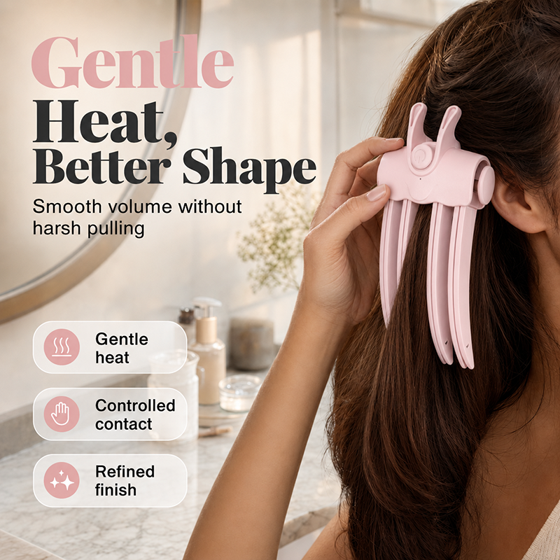 Wireless heating comb for root volume, for fine and flat hair