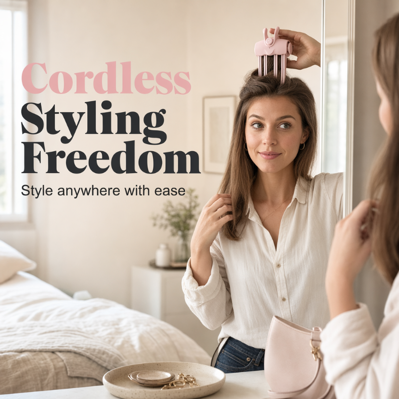 Wireless heating comb for root volume, for fine and flat hair