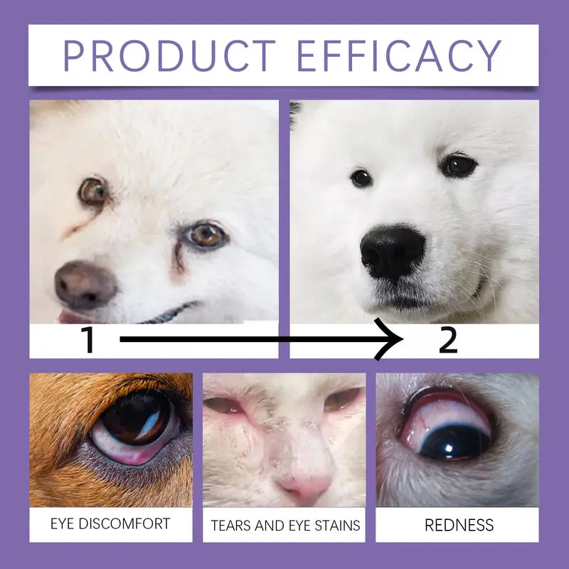 Solution de rinçage douce pour les yeux des chiens et des chats, sans alcool, élimine les impuretés, 150 ml