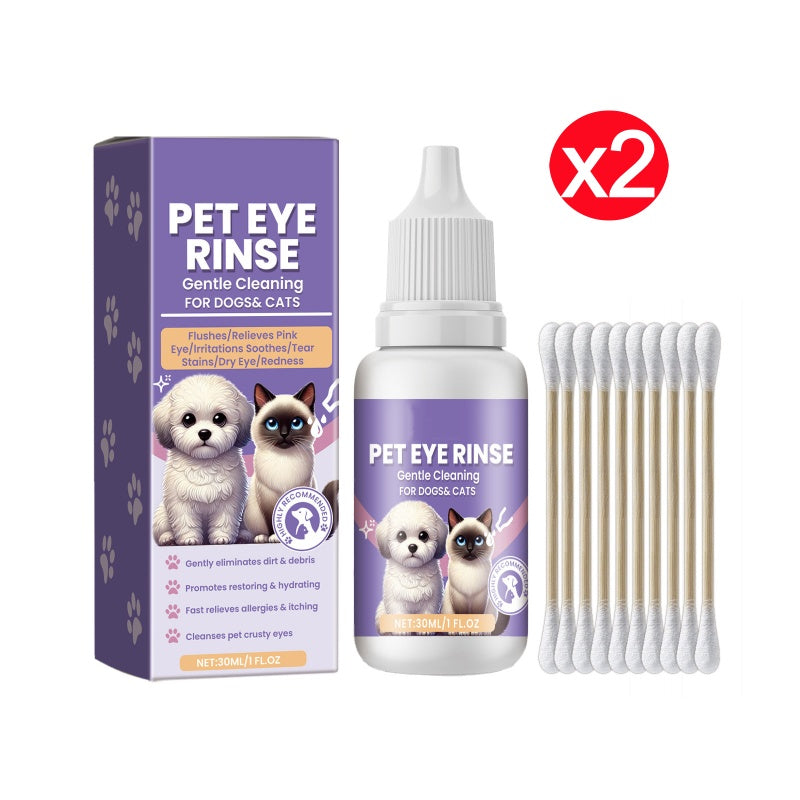 Solution de rinçage douce pour les yeux des chiens et des chats, sans alcool, élimine les impuretés, 150 ml