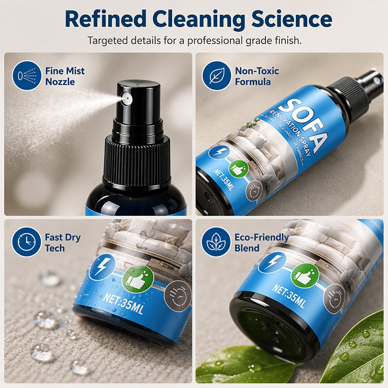 No-rinse fabric cleaner for carpets and sofas