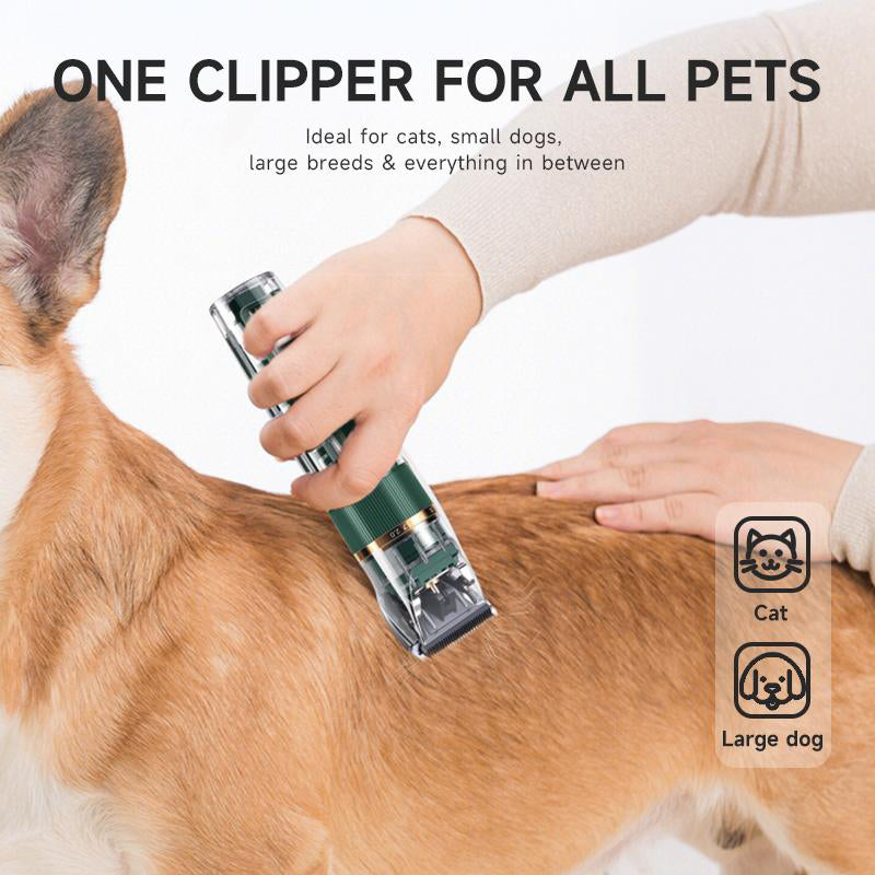 TONDEUSE SILENCIEUSE POUR ANIMAUX TITANE-CÉRAMIQUE + ABS RECHARGEABLE & 1200 mAh pour Chats & Chiens
