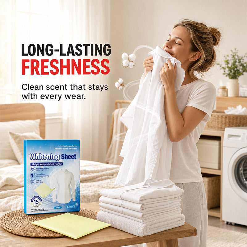 Whitening sheets for laundry, to eliminate yellowing