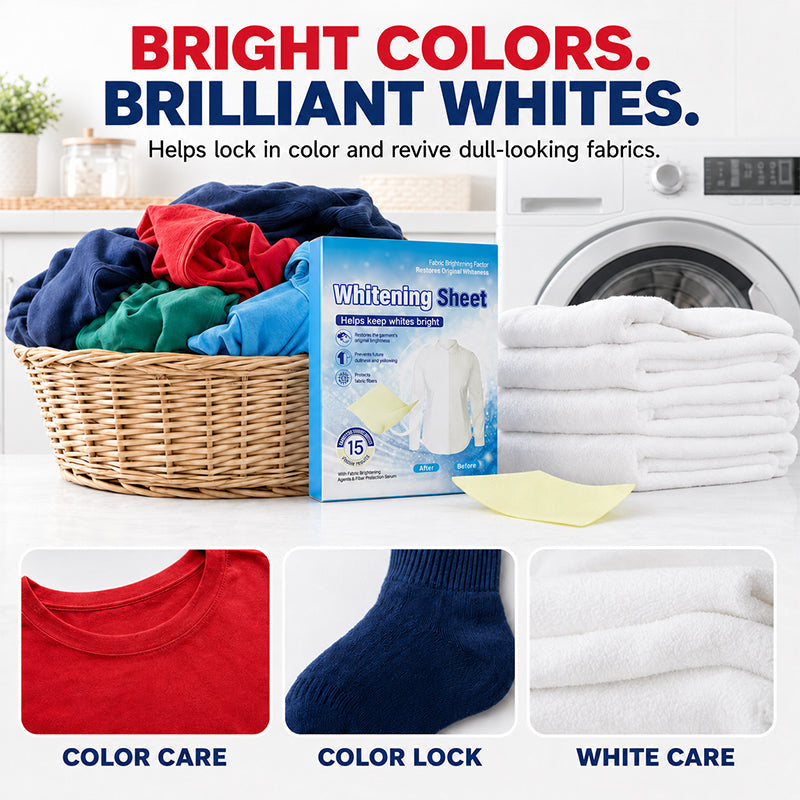 Whitening sheets for laundry, to eliminate yellowing