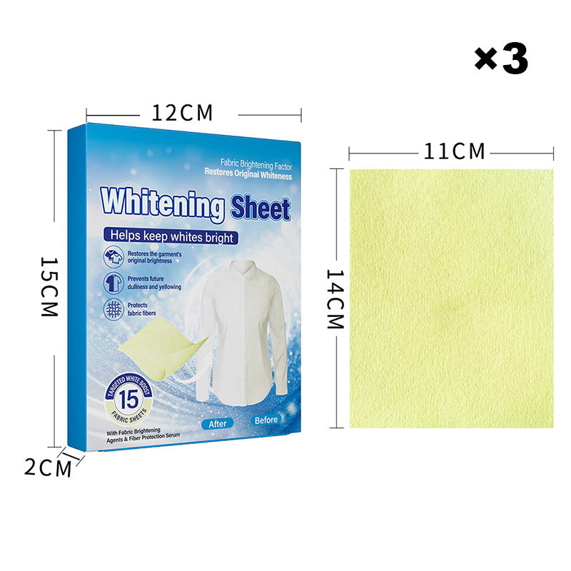 Whitening sheets for laundry, to eliminate yellowing